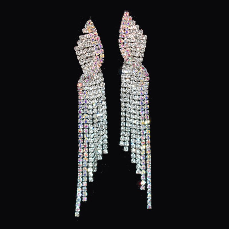 1 Paire Élégant Style Moderne Géométrique Incruster Le Cuivre Strass Boucles D'oreilles