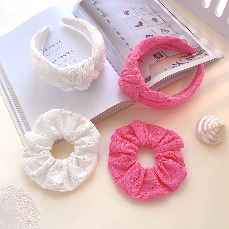 Lady Solid Color Cloth Knitting Hair Band Hair Tie