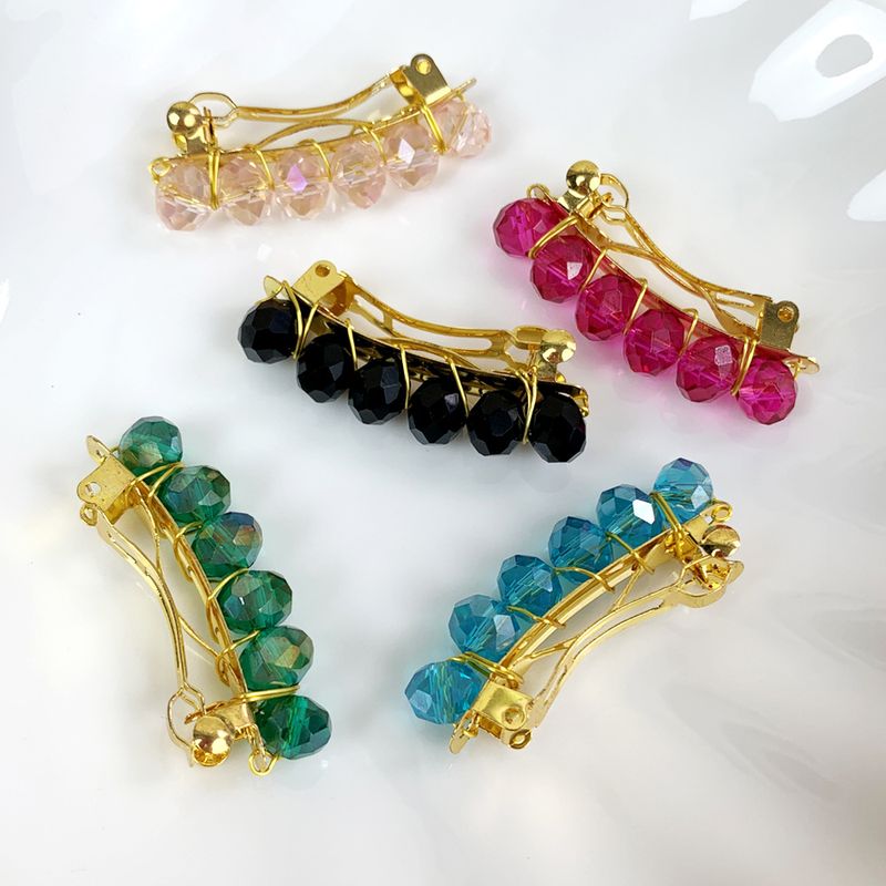 Simple Style Irregular Alloy Crystal Patchwork Hair Clip