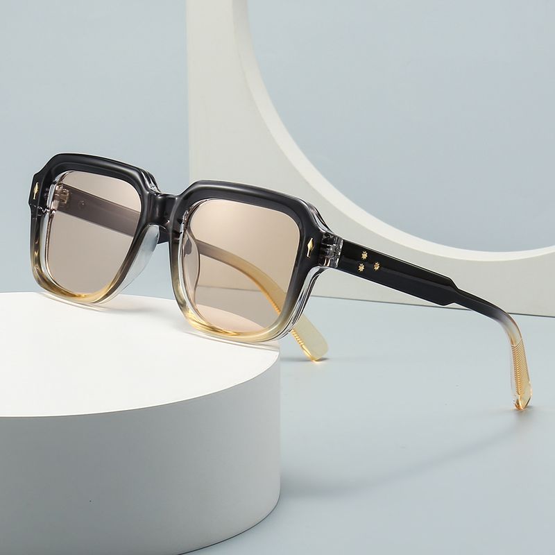 Simple Style Gradient Color Pc Square Full Frame Glasses
