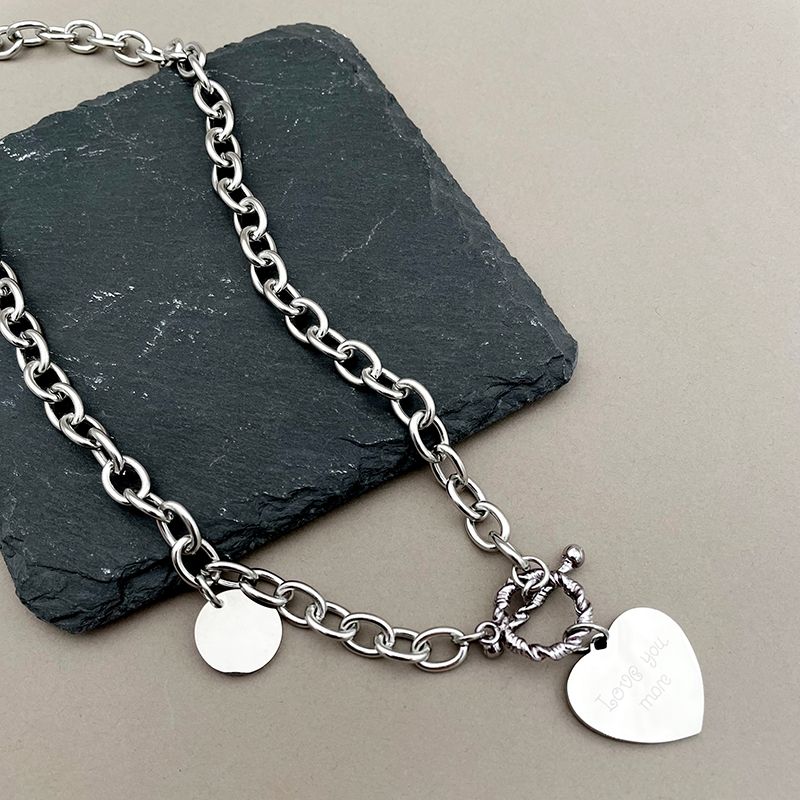 304 Stainless Steel Casual Romantic Simple Style Heart Shape Necklace