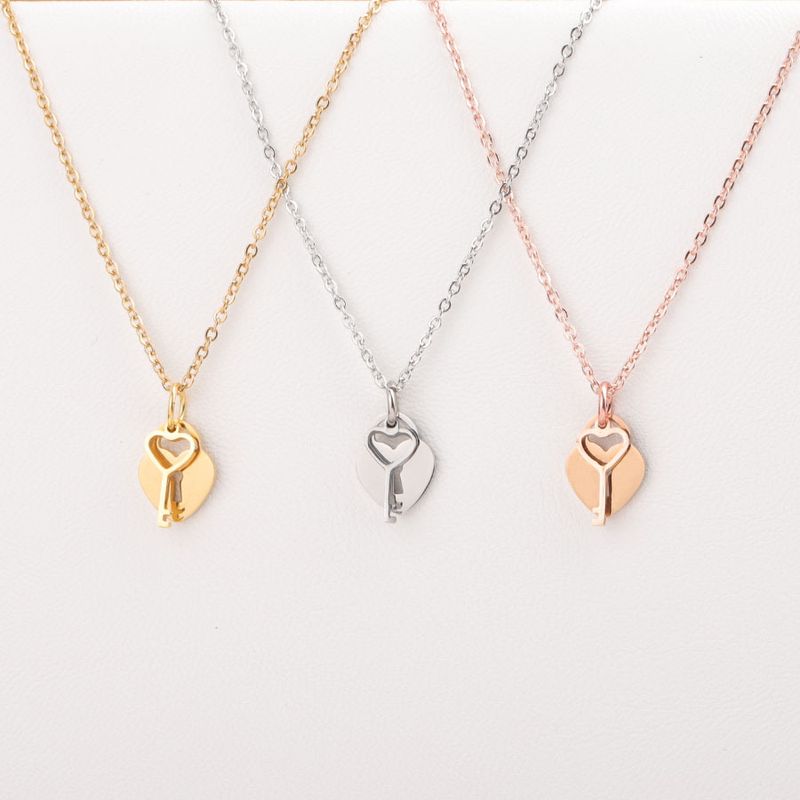 Titanium Steel 18K Gold Plated Simple Style Commute Heart Shape None Pendant Necklace