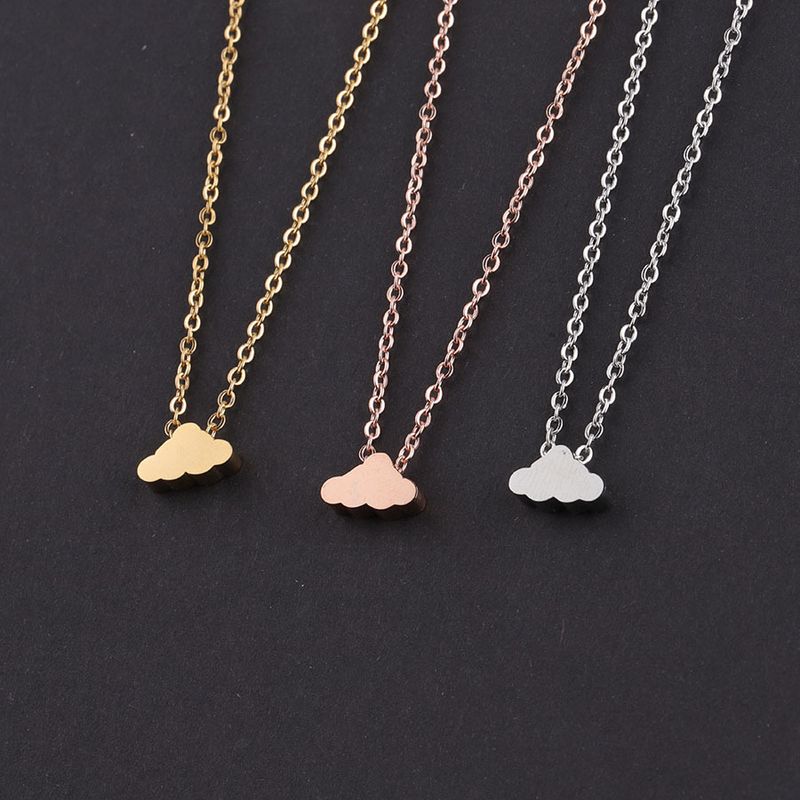 Titanium Steel 18K Gold Plated Basic Simple Style Clouds None Pendant Necklace