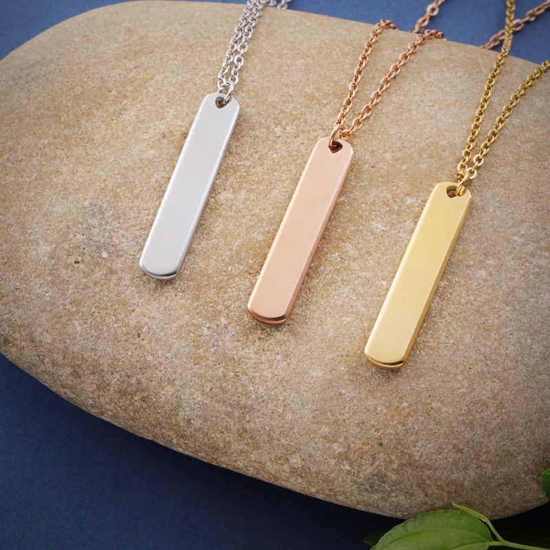 Stainless Steel 18K Gold Plated Simple Style Roman Style Commute Geometric None Pendant Necklace