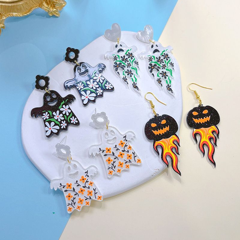 1 Pair Streetwear Halloween Pattern Arylic Earrings