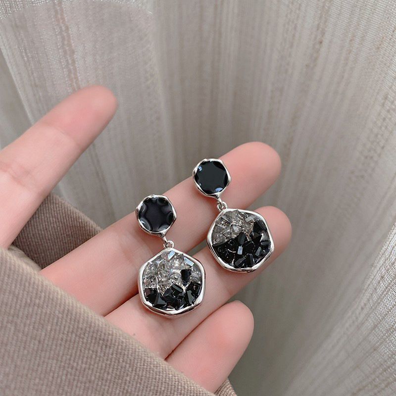 1 Pair Sweet Round Plating Inlay Alloy Artificial Diamond Drop Earrings