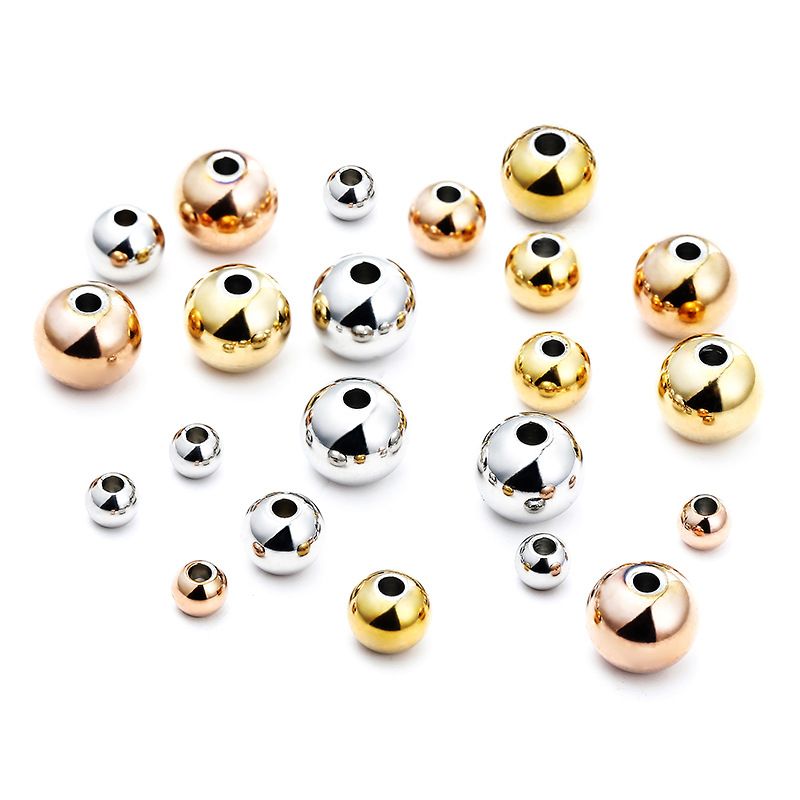 1 Stück Durchmesser 3mm Durchmesser 4mm Durchmesser 5mm Loch 1~1.9mm Rostfreier Stahl Einfarbig Poliert Perlen