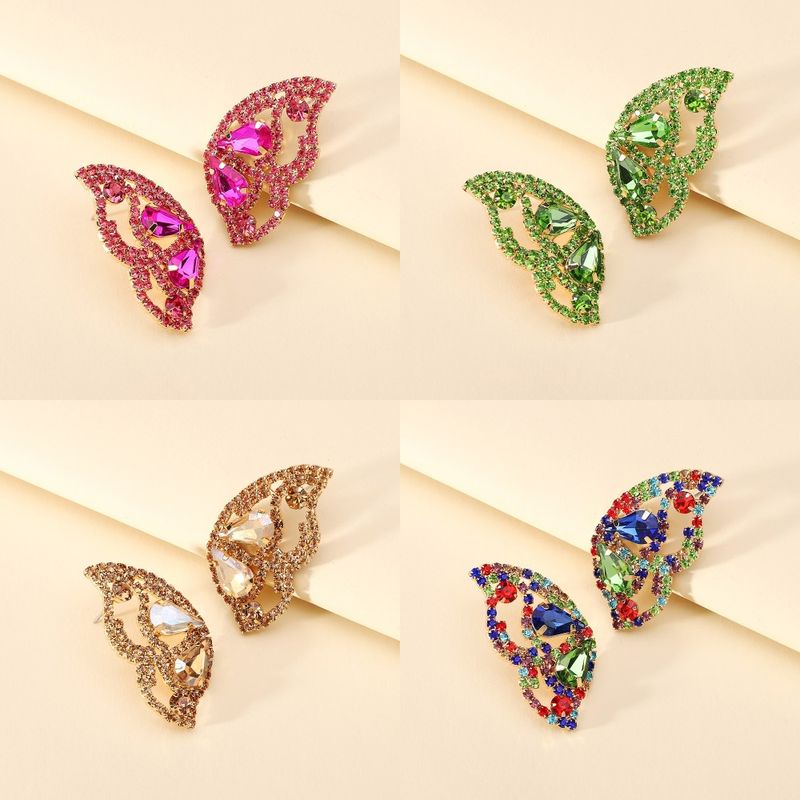 1 Pair Simple Style Butterfly Glass Women's Ear Studs