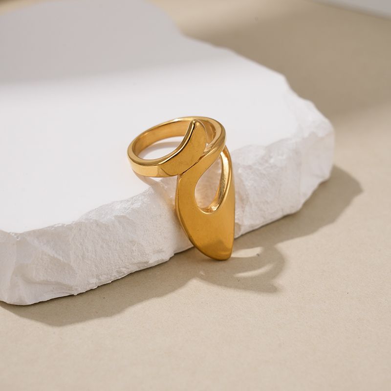 Edelstahl 304 14 Karat Vergoldet Ferien Moderner Stil Künstlerisch Überzug Geometrisch Ringe