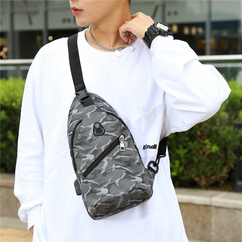 Men's Vintage Style Geometric Camouflage Oxford Cloth Waist Bags
