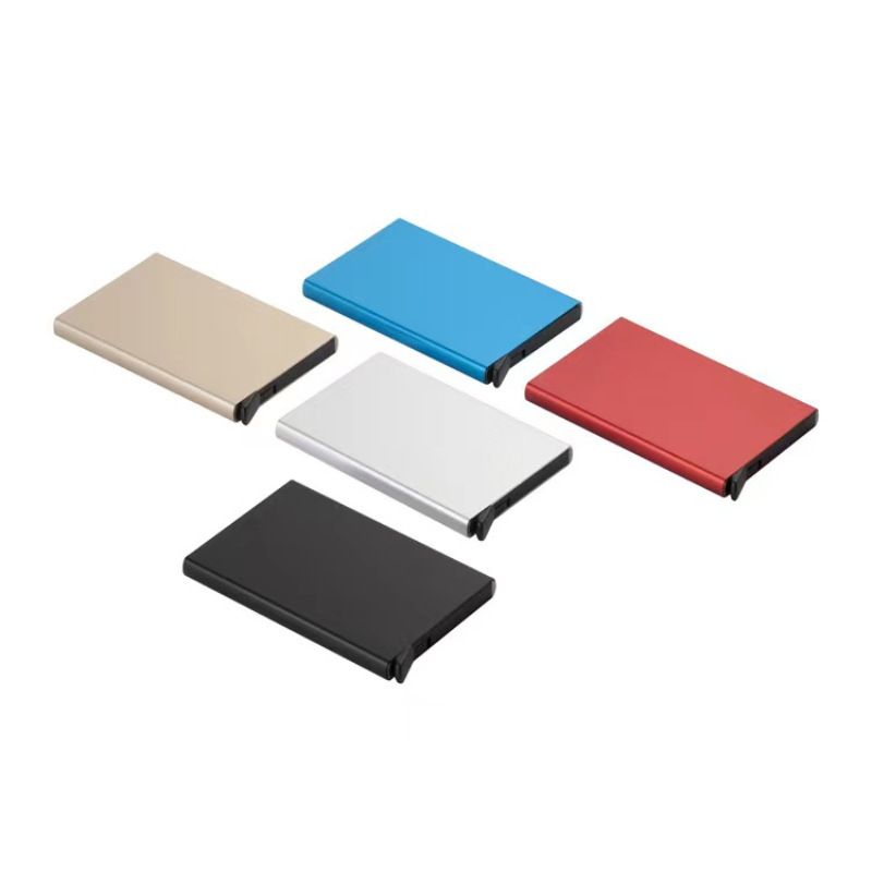 Unisexo Color Sólido Aleación De Aluminio Abierto Portatarjetas