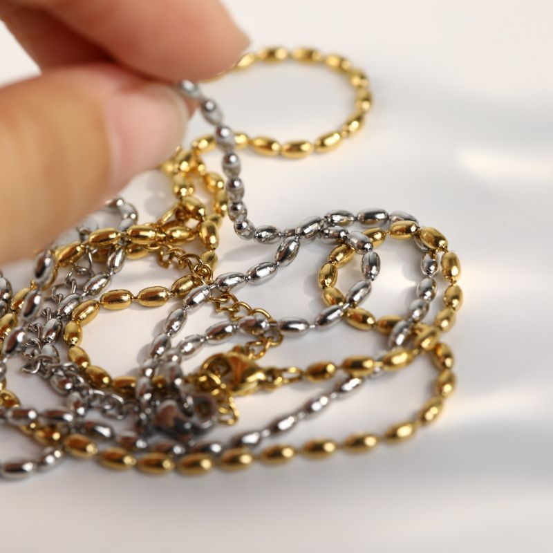 Großhandel Einfacher Stil Einfarbig 201 Edelstahl Kupfer Überzug Halskette