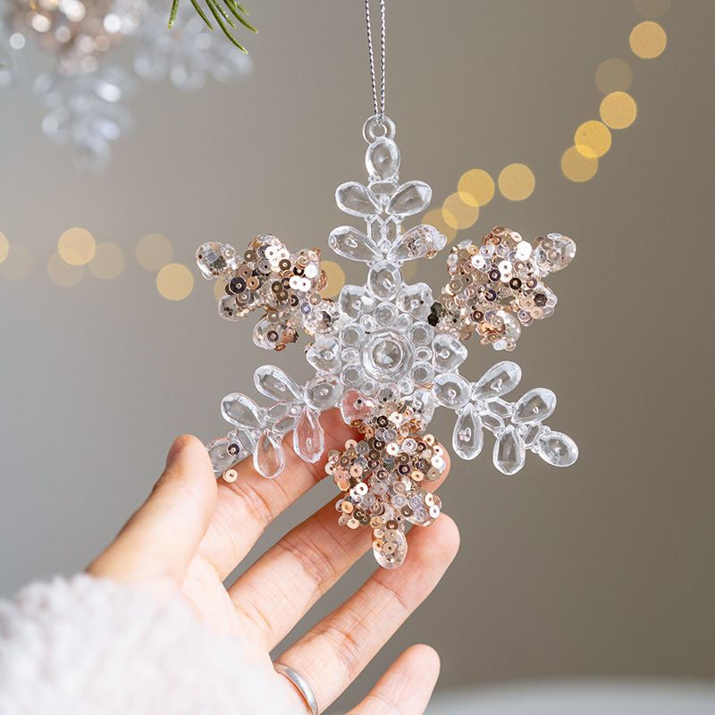 Christmas Cartoon Style Snowflake Arylic Party Hanging Ornaments Decorative Props