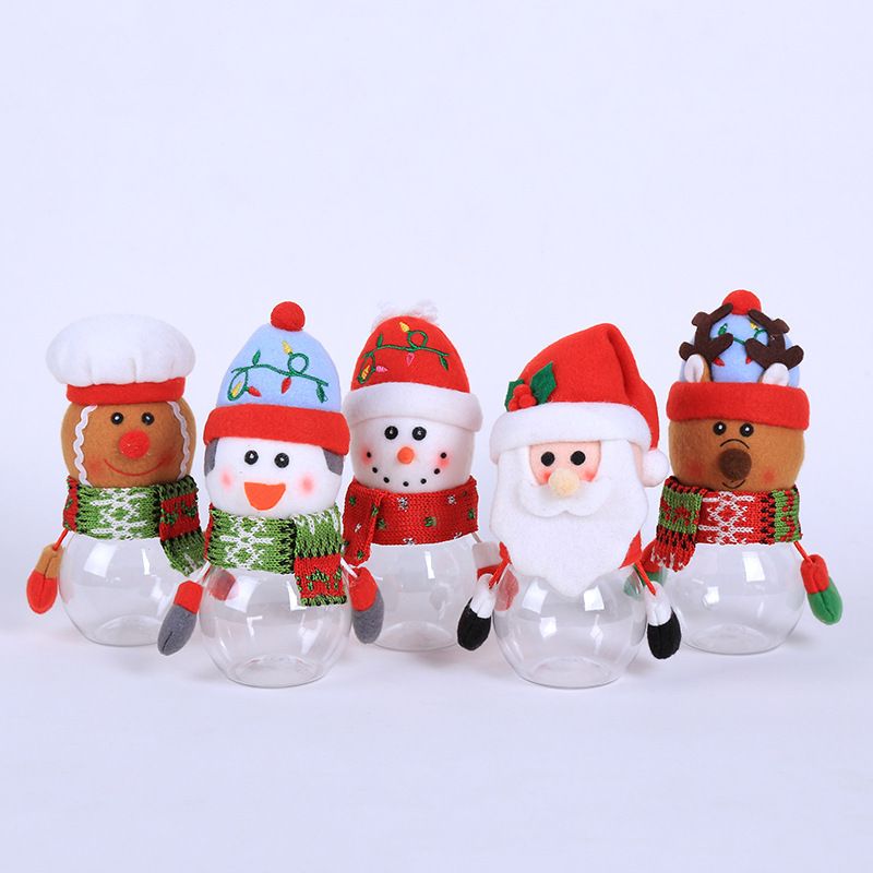 Christmas Candy Box Plastic Transparent Gift Box For The Elderly Snowman Elk Christmas Supplies Decoration Small Gifts For Children