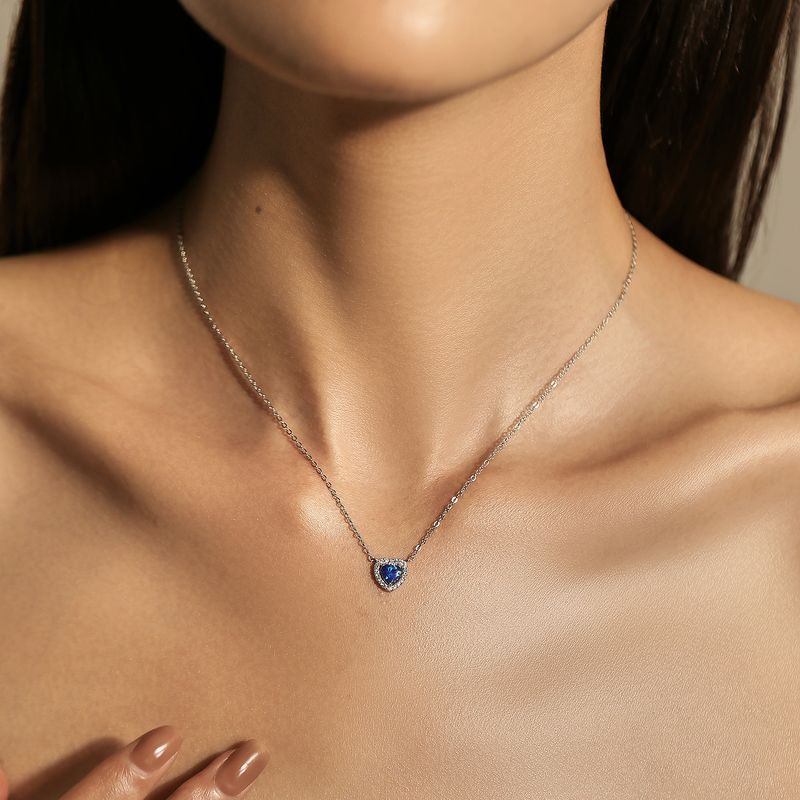 Ig-stil Elegant Pendeln Herzform Sterling Silber Überzogen Mit Rhodium Opal Halskette In Masse