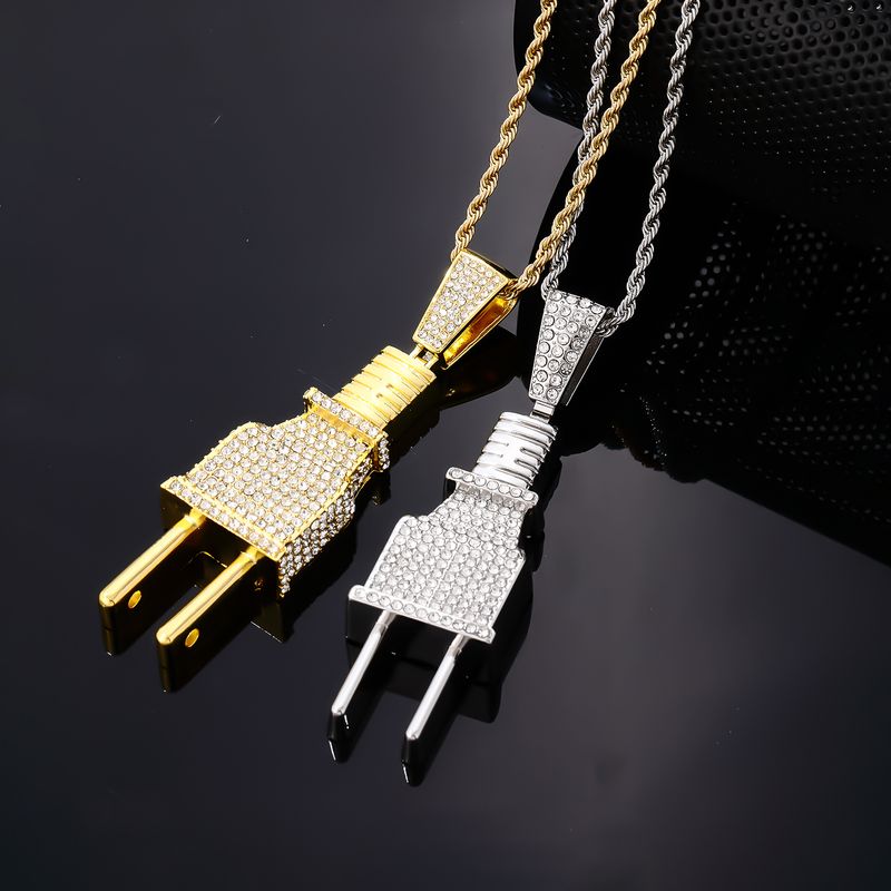 Hip-hop Vintage Style Rock Geometric Stainless Steel Alloy Plating Inlay Zircon Gold Plated Silver Plated Men's Pendant Necklace