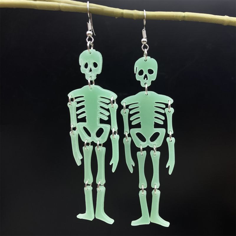 1 Paar Hip Hop Komisch Klassischer Stil Skelett Schädel Drucken Dreidimensional Aryl Tropfenohrringe