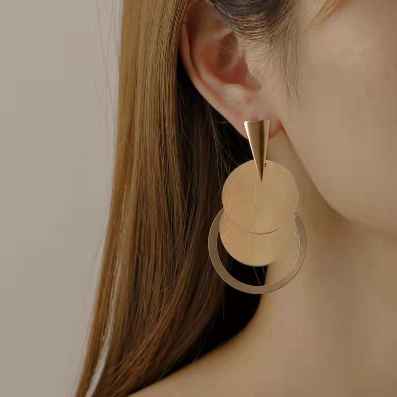 Wholesale Jewelry Elegant Streetwear Rhombus Alloy Plating Metal Drop Earrings