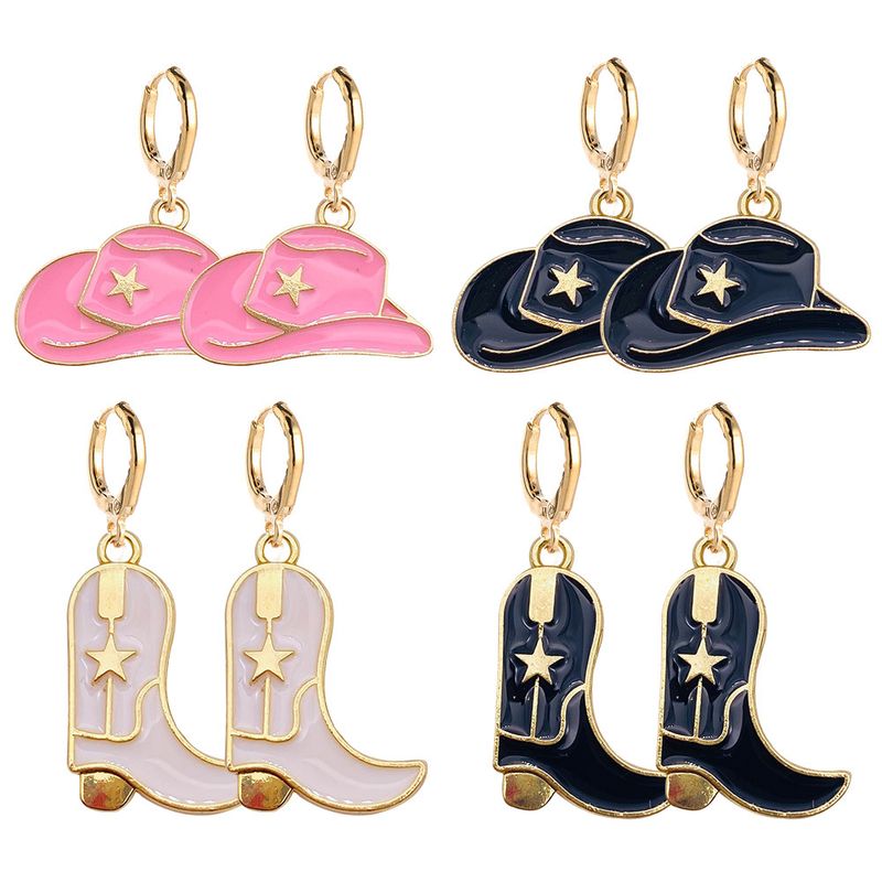 Wholesale Jewelry Cartoon Style Geometric Alloy Enamel Drop Earrings