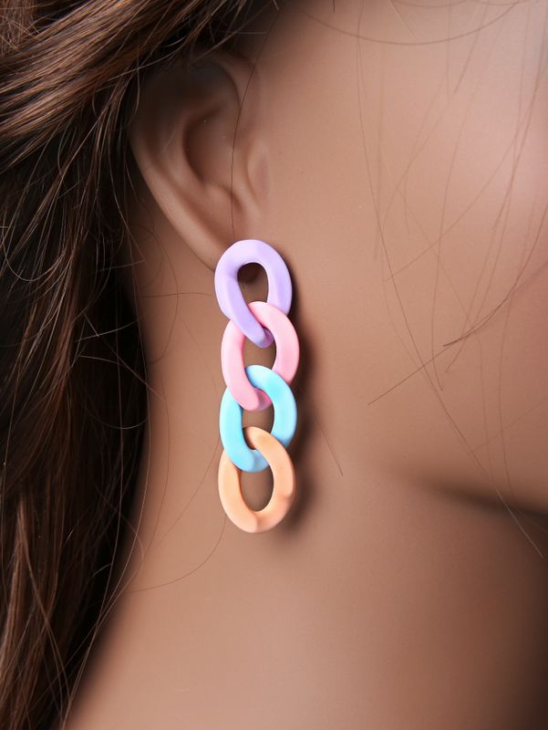 Bijoux En Gros Style Ig Style Simple Coloré Résine Synthétique Boucles D'oreilles