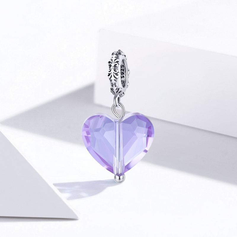 Casual Heart Shape Sterling Silver Inlay Zircon Jewelry Accessories