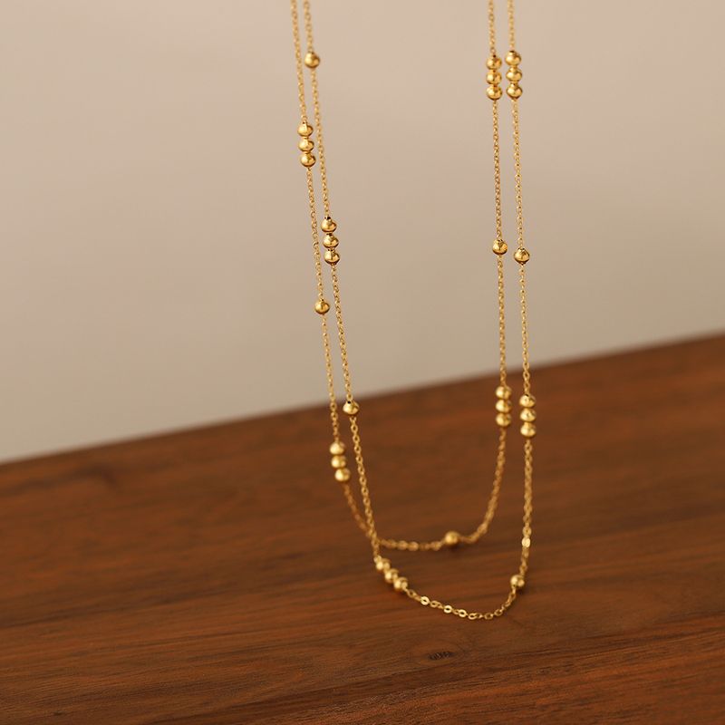 201 Edelstahl Vergoldet Lässig Einfacher Stil Überzug Runden Halskette Mit Anhänger