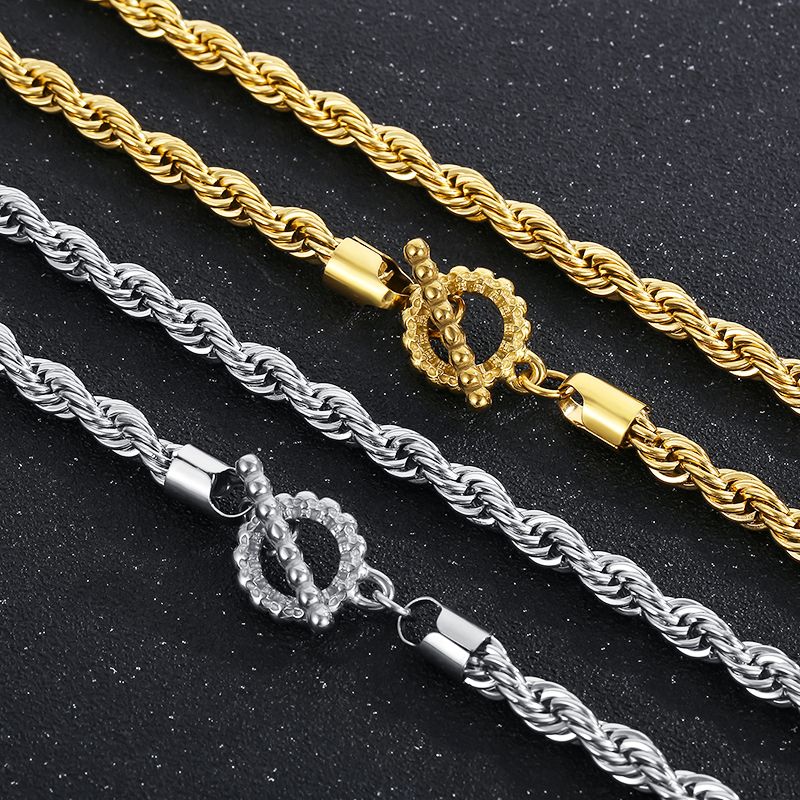 Stainless Steel 18K Gold Plated Retro Streetwear Plating Solid Color Necklace