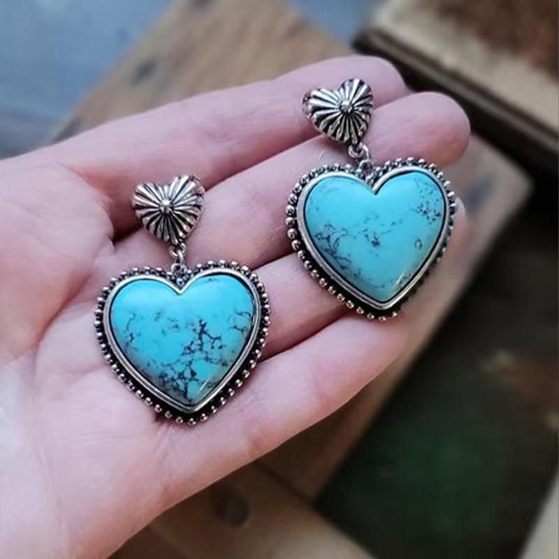 Wholesale Jewelry Commute Heart Shape Alloy Drop Earrings
