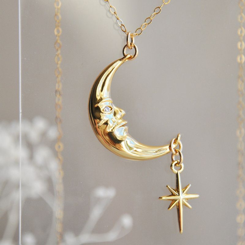 Style Simple Vêtement De Rue Star Lune Alliage De Gros Des Boucles D'oreilles Collier