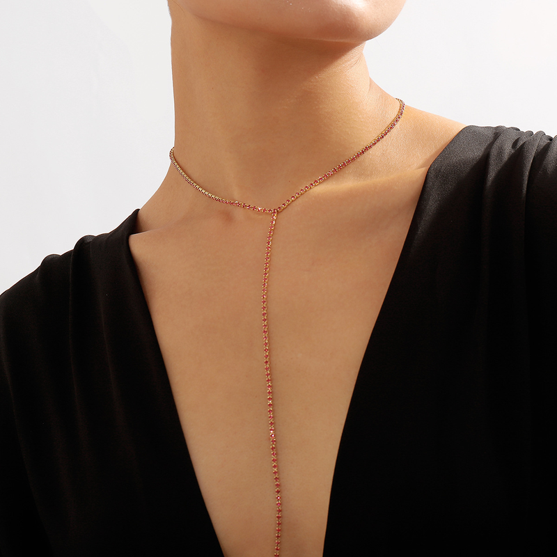 Sexy Modern Style Simple Style Tassel Rhinestone Women's Pendant Necklace