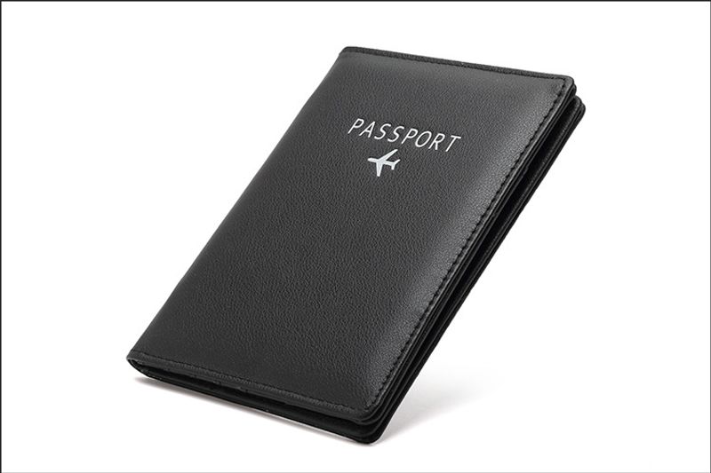 Unisex Letter Solid Color Airplane Pu Leather Open Card Holders