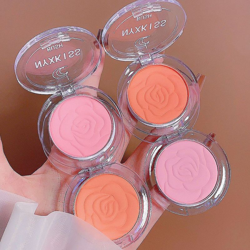 New Monochrome Matte Pink Orange Rouge Relief Blush Rose Cheese Mini Blusher Plate Repair Beauty Makeup
