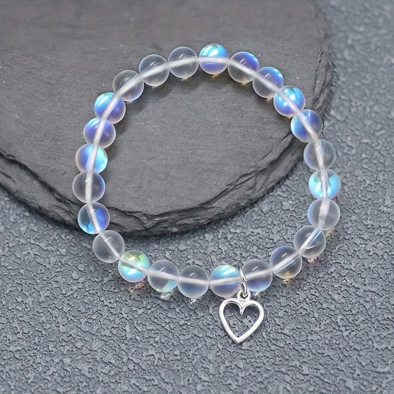 Simple Style Round Heart Shape Glass Glass Beaded Women's Bracelets