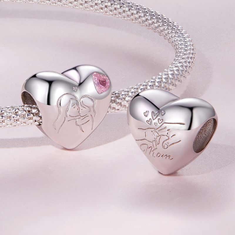 Casual Shiny Heart Shape Sterling Silver Inlay Zircon Jewelry Accessories