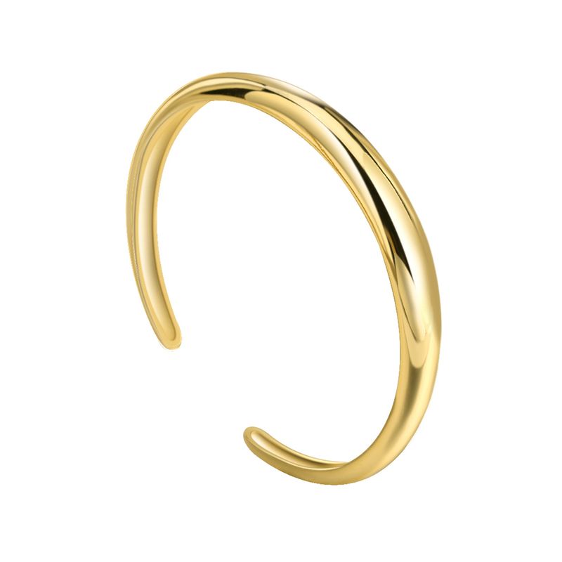 Modern Style Commute Cool Style Solid Color Copper Plating 18k Gold Plated Cuff Bracelets