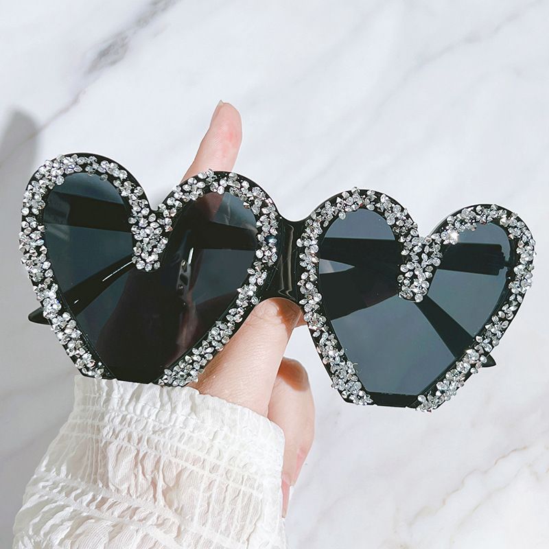 ملابس الشارع شكل القلب الكمبيوتر مرآة على شكل خاص الماس اطار كامل نظارات