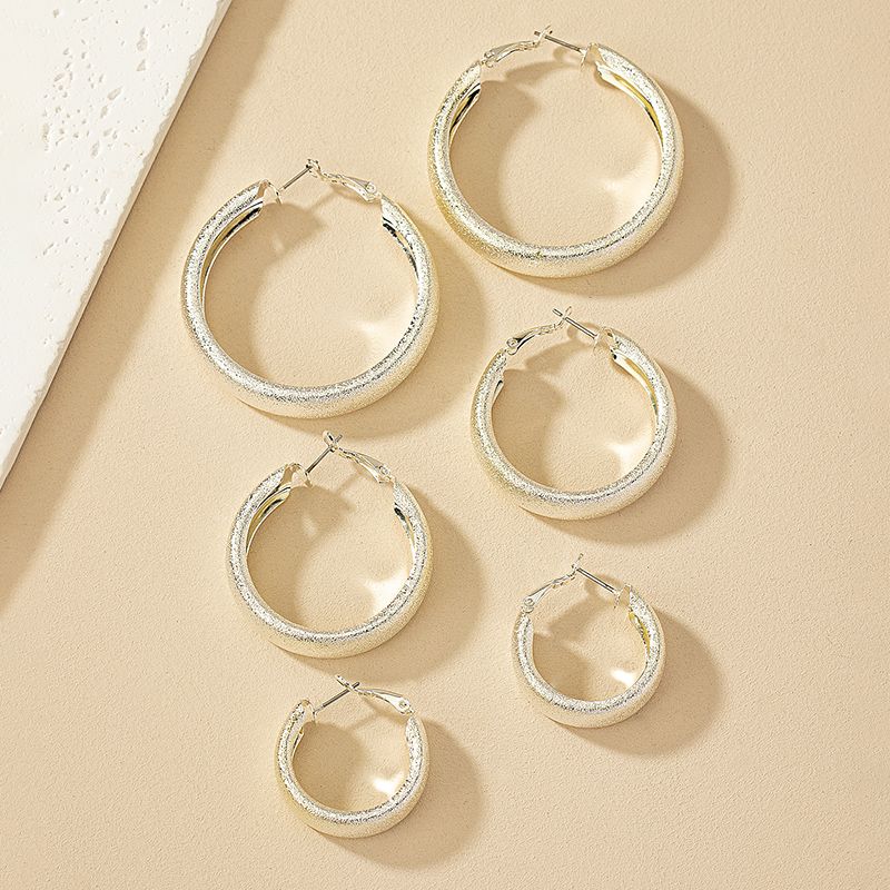 3 Pairs Casual Circle Plating Ferroalloy Silver Plated Earrings