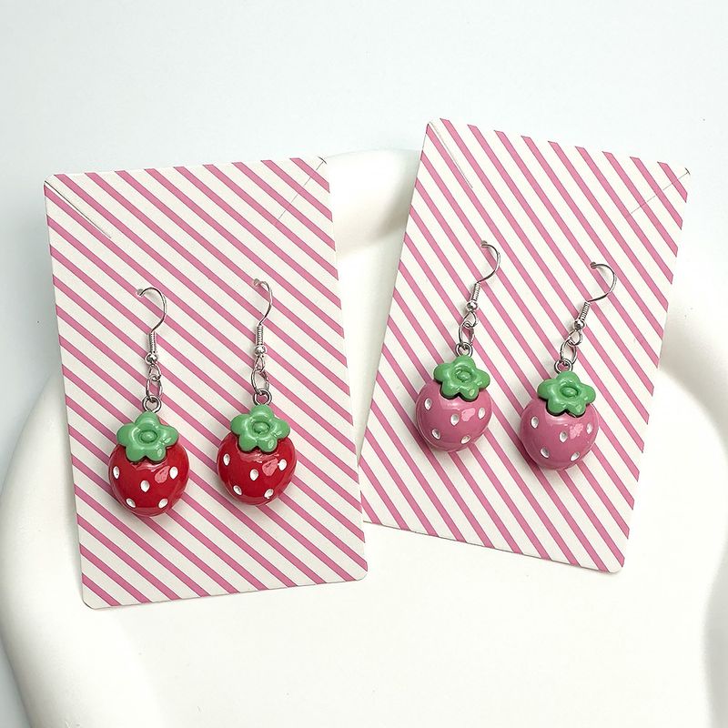Wholesale Jewelry Cute Sweet Strawberry Plastic Resin Ear Hook
