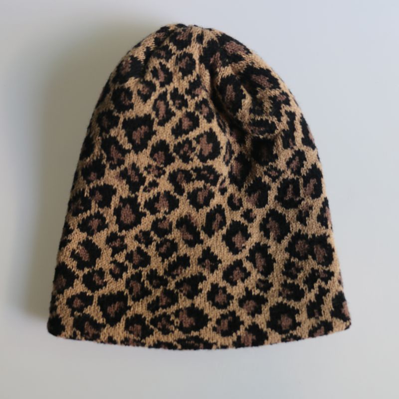 Unisex Simple Style Leopard Crimping Wool Cap