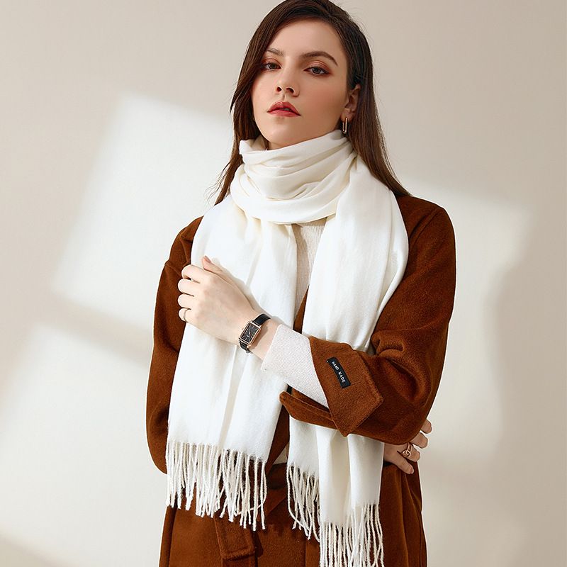 Women's Simple Style Solid Color Imitation Cashmere Scarf