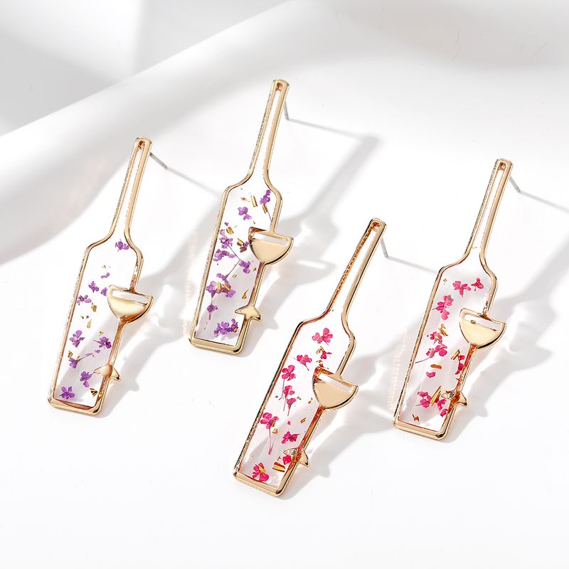 Wholesale Jewelry Casual Cute Simple Style Flower Alloy Resin Drop Earrings