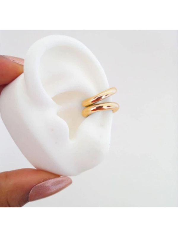 1 Pair Ig Style Simple Style C Shape Solid Color Zinc Alloy Ear Cuffs