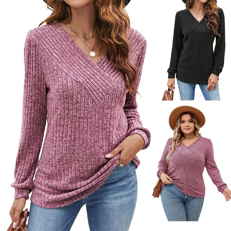 Women's T-shirt Long Sleeve T-shirts Casual Solid Color