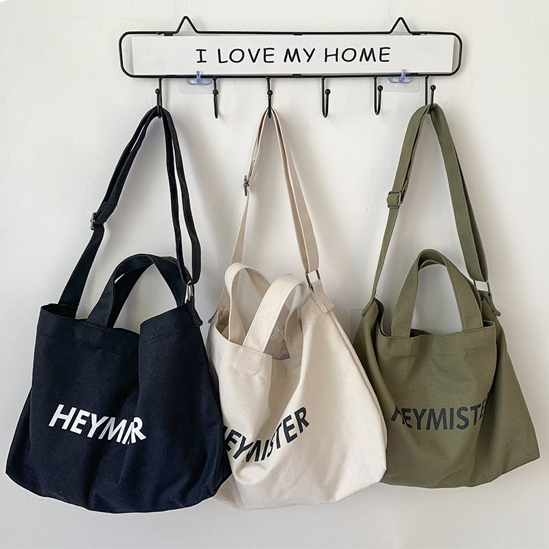 Women's Streetwear Letter Canvas Shopping Bags