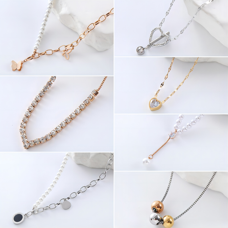 Casual Vacation Simple Style Butterfly Stainless Steel Beaded Plating Inlay Zircon 18k Gold Plated Rose Gold Plated Pendant Necklace
