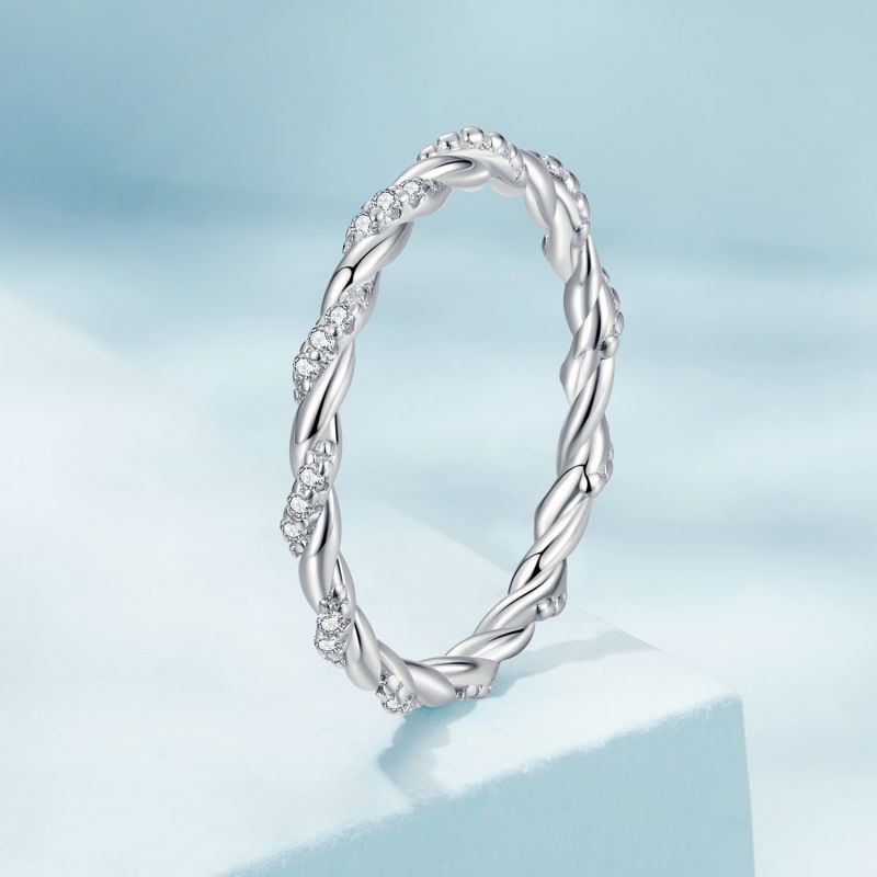 Elegant Simple Style Solid Color Sterling Silver Zircon Rings In Bulk