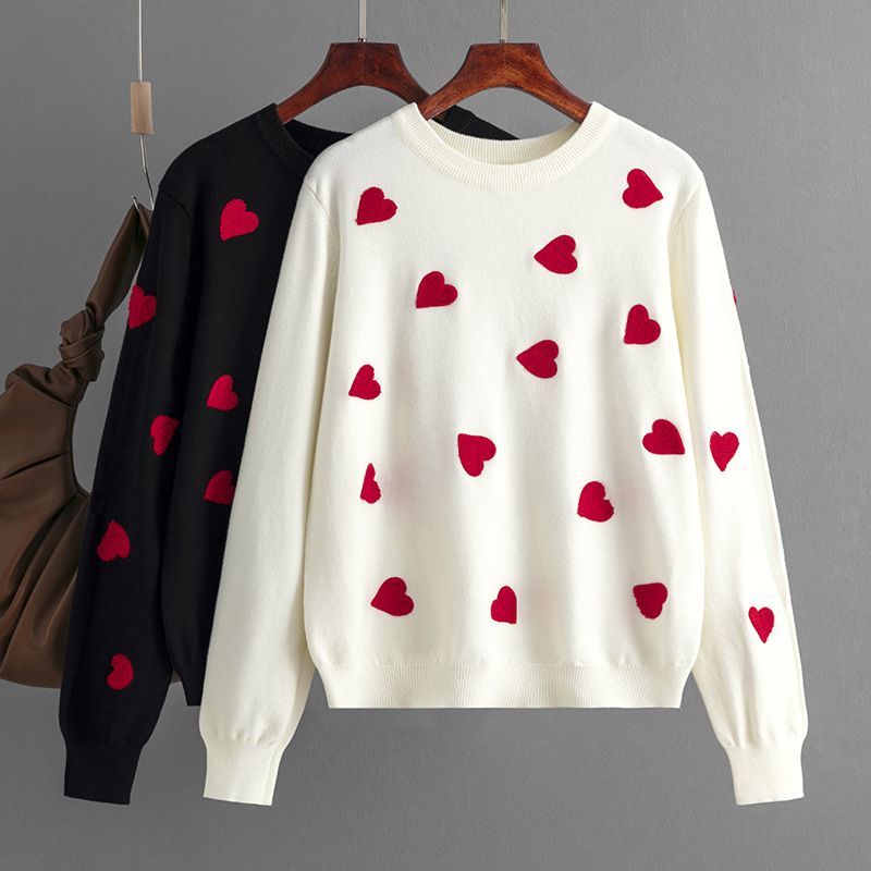 Women's Sweater Long Sleeve Sweaters & Cardigans Casual Heart Shape