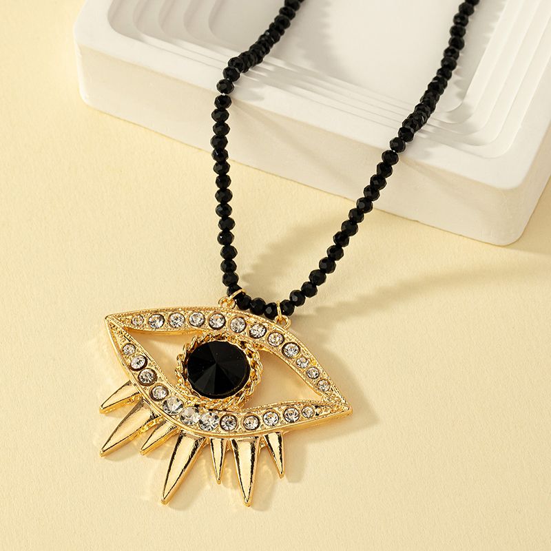 Streetwear Cool Style Devil's Eye Alloy Plating Inlay Glass 14k Gold Plated Women's Pendant Necklace