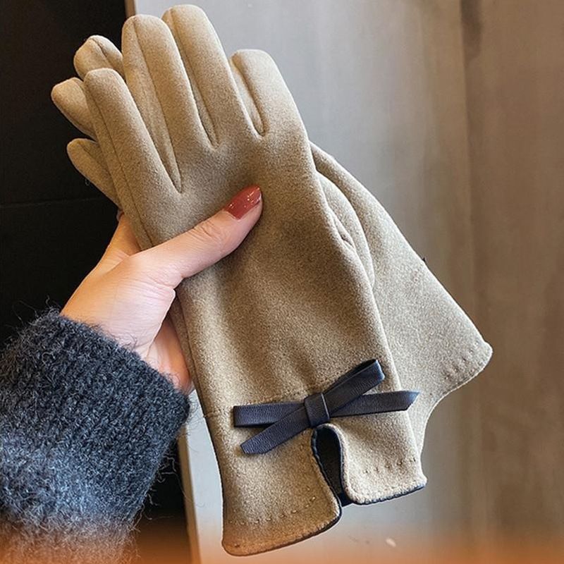 Frau Basic Bogenknoten Handschuhe 2 Stücke