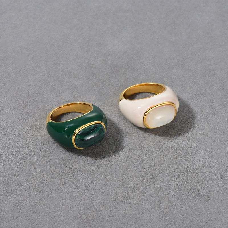 Simple Style Color Block Copper Plating Gold Plated Rings